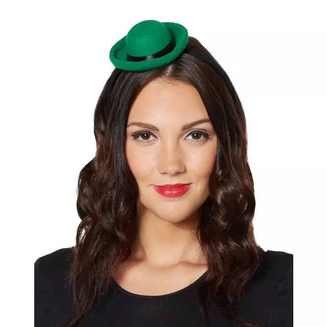 Green Bowler Mini Hat Fascinator at Spencer's