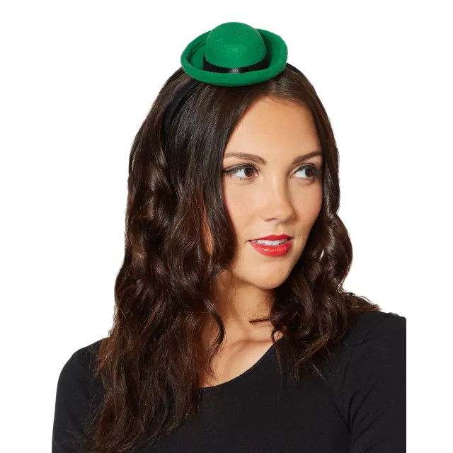 Green Bowler Mini Hat Fascinator at Spencer's