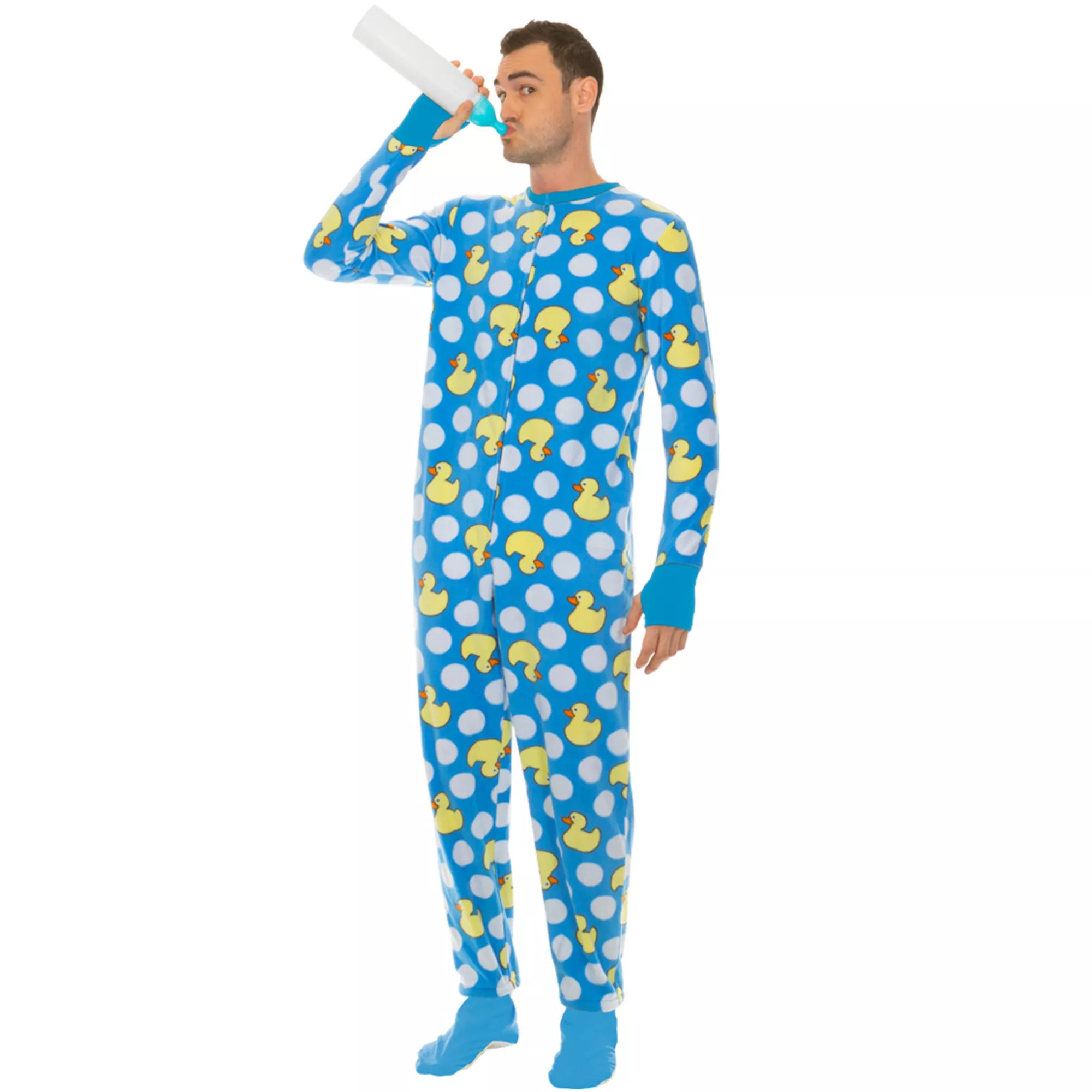 Adult Blue Duck Baby Pajama Costume at Spencer's