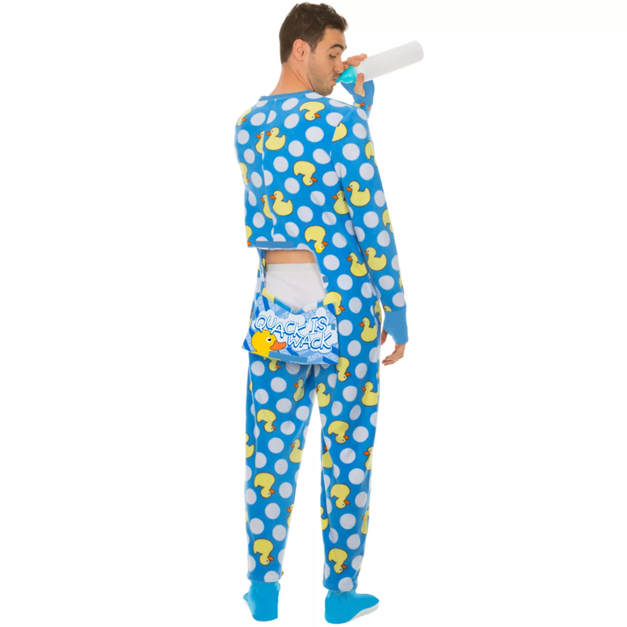 Adult Blue Duck Baby Pajama Costume at Spencer's