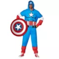 Adult Hooded Captain America Pajama Costume - Marvel at Spirit Halloween
