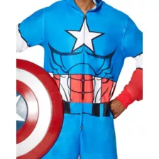 Adult Hooded Captain America Pajama Costume - Marvel at Spirit Halloween