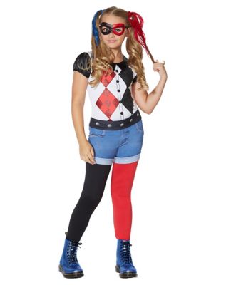 Kids Harley Quinn Costume - DC Girls - Spirithalloween.com