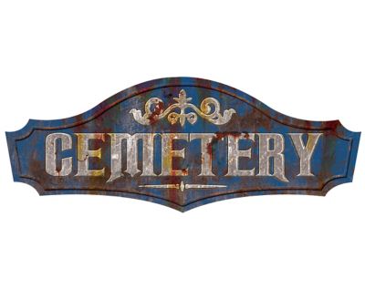 19 Inch Metal Cemetery Sign - Decorations - Spirithalloween.com