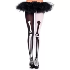 Black and White Skeleton Tights at Spencer's