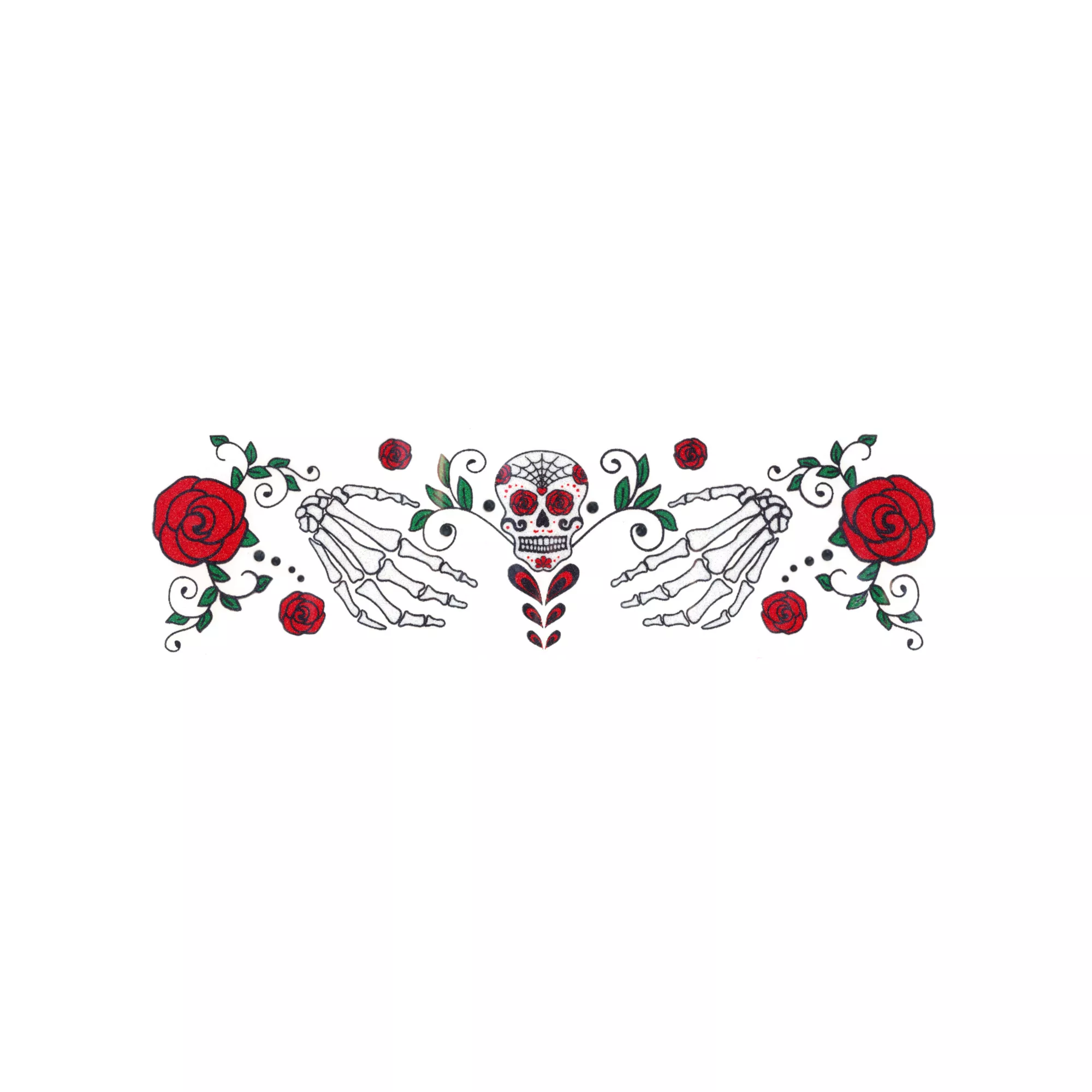 Decorated Skull and Roses Chest Decal at Spirit Halloween