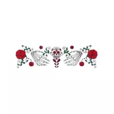 Decorated Skull and Roses Chest Decal at Spirit Halloween