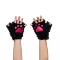 Kids Faux Fur Black Kitty Paws at Spirit Halloween