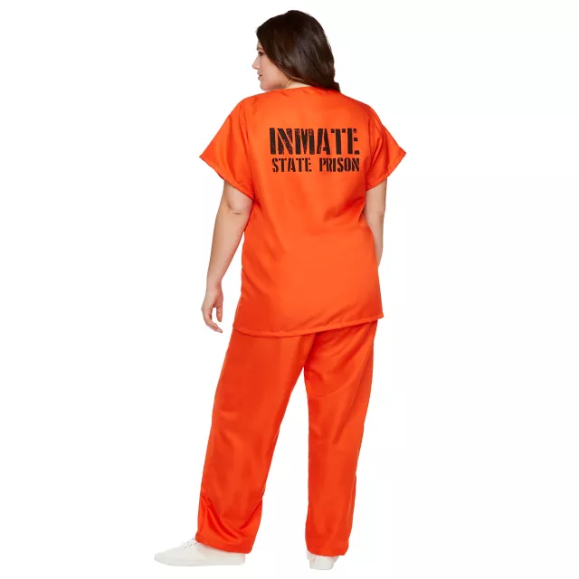 Convict Queen Costume Orange Prisoner Lady Convict Queen Costume Orange Prisoner Lady