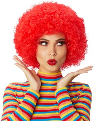 Long red hotsell curly wig