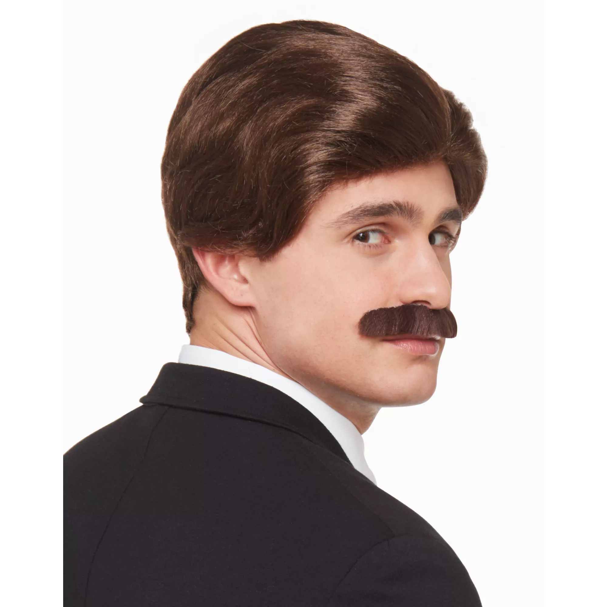 Brown '70s Wig and Mustache at Spencer's