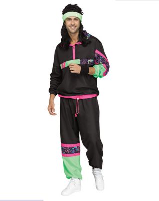 Hot selling-Mens Womens 70s 80s Outfit Tracksuit Jogging Suit Fancy Dress  Costume Halloween Theme Party Carnival Cosplay Streetwear