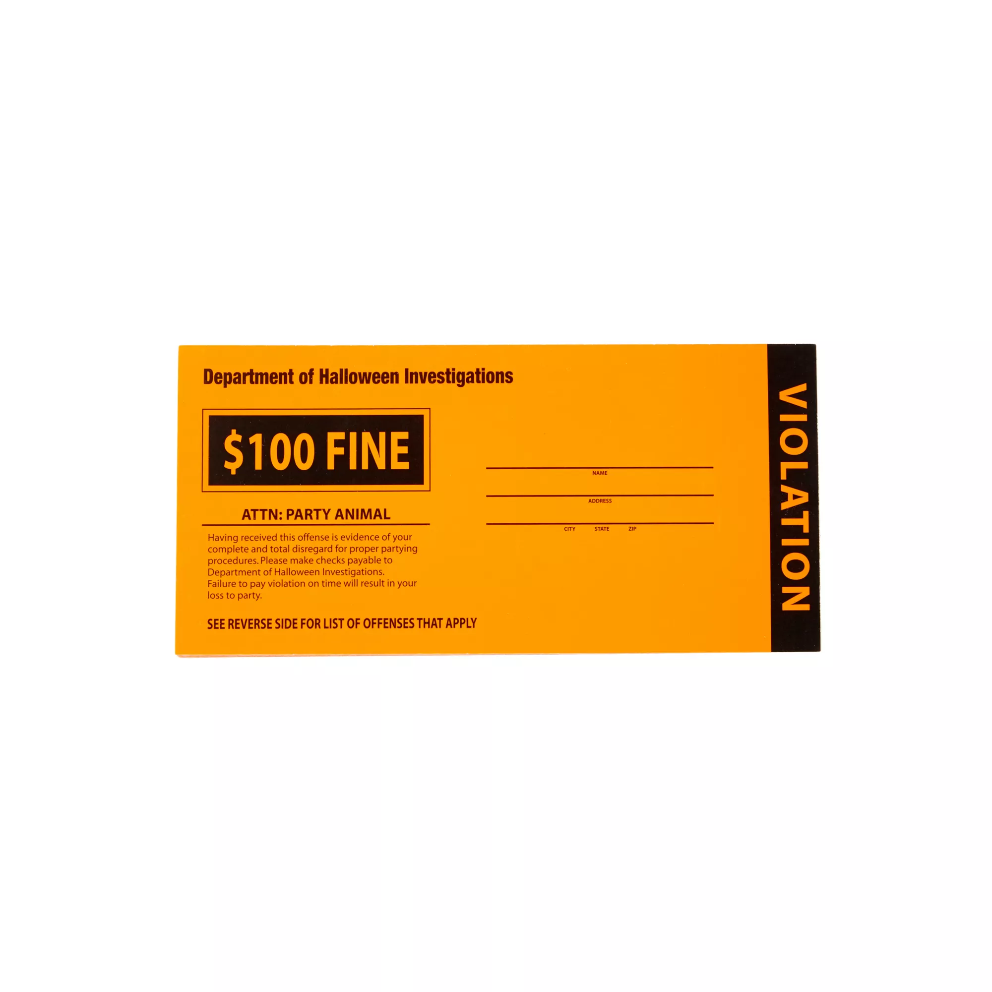 Halloween Party Violation Tickets at Spirit Halloween