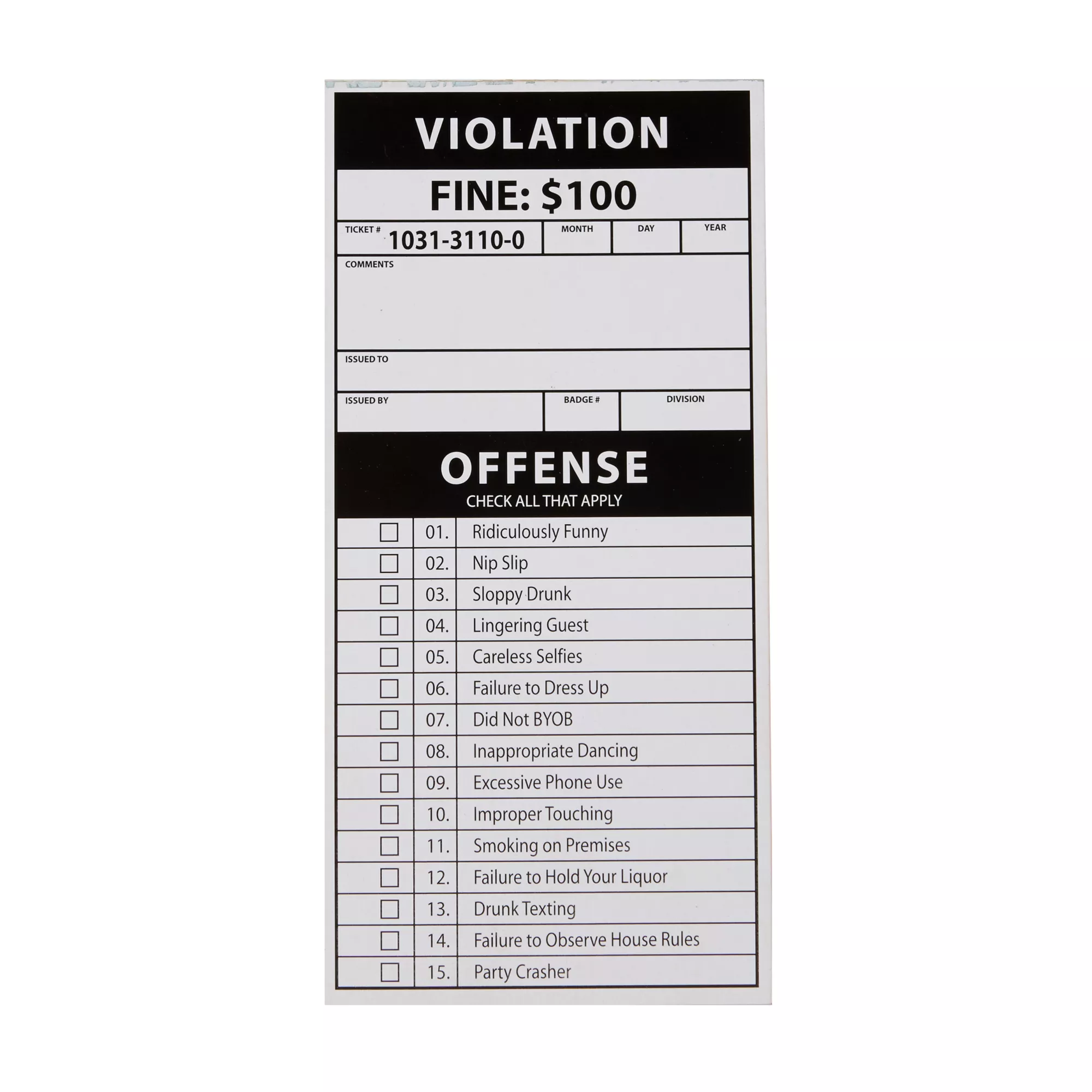 Halloween Party Violation Tickets at Spirit Halloween