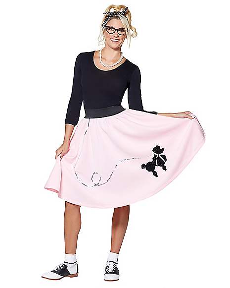 Zombie Sock Hop Halloween Costume 50's Poodle Skirt Skeleton Dog Plus Sz 1X 2X