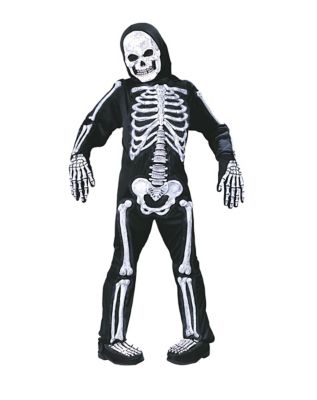 Set of Skeleton costume Human bones on bodysuit front back view