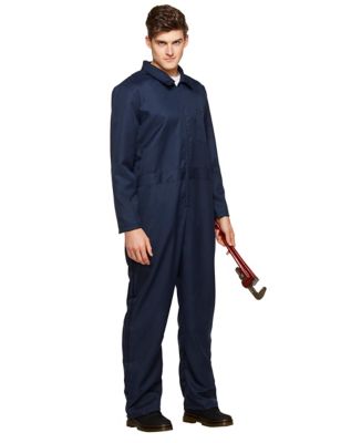 Adult Gray Mechanic Coverall Jumpsuit