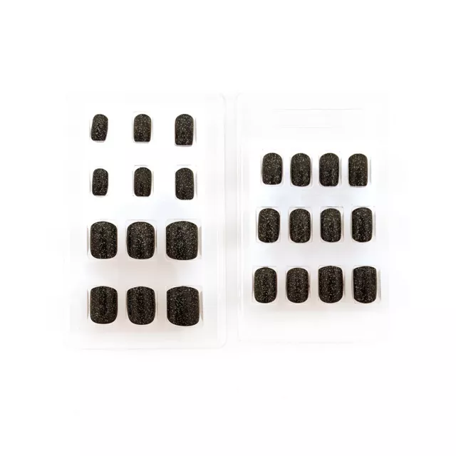 Black Glitter Press On Nails at Spirit Halloween