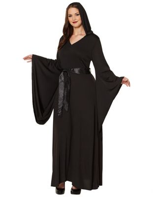 Long black sales hooded dress