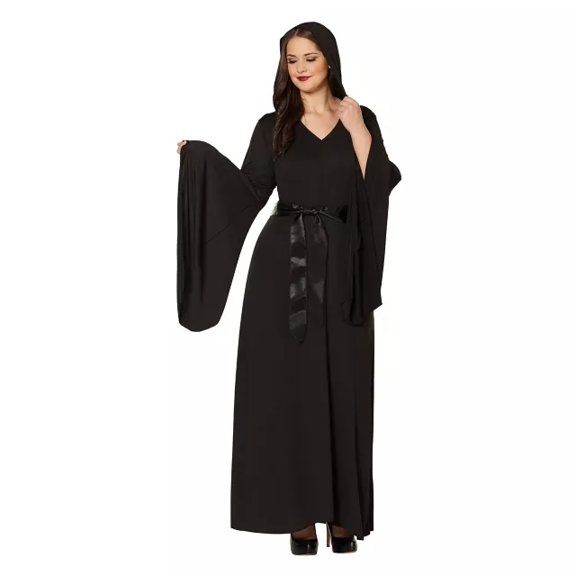 Adult Black Hooded Plus Size Dress at Spirit Halloween