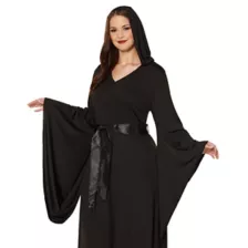 Adult Black Hooded Plus Size Dress at Spirit Halloween