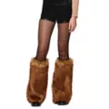 Brown Deer Faux Fur Leg Warmers at Spencer's