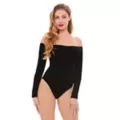 Off the Shoulder Black Bodysuit at Spirit Halloween