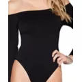 Off the Shoulder Black Bodysuit at Spirit Halloween