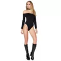 Off the Shoulder Black Bodysuit at Spirit Halloween