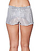 Adult White Sequin Shorts