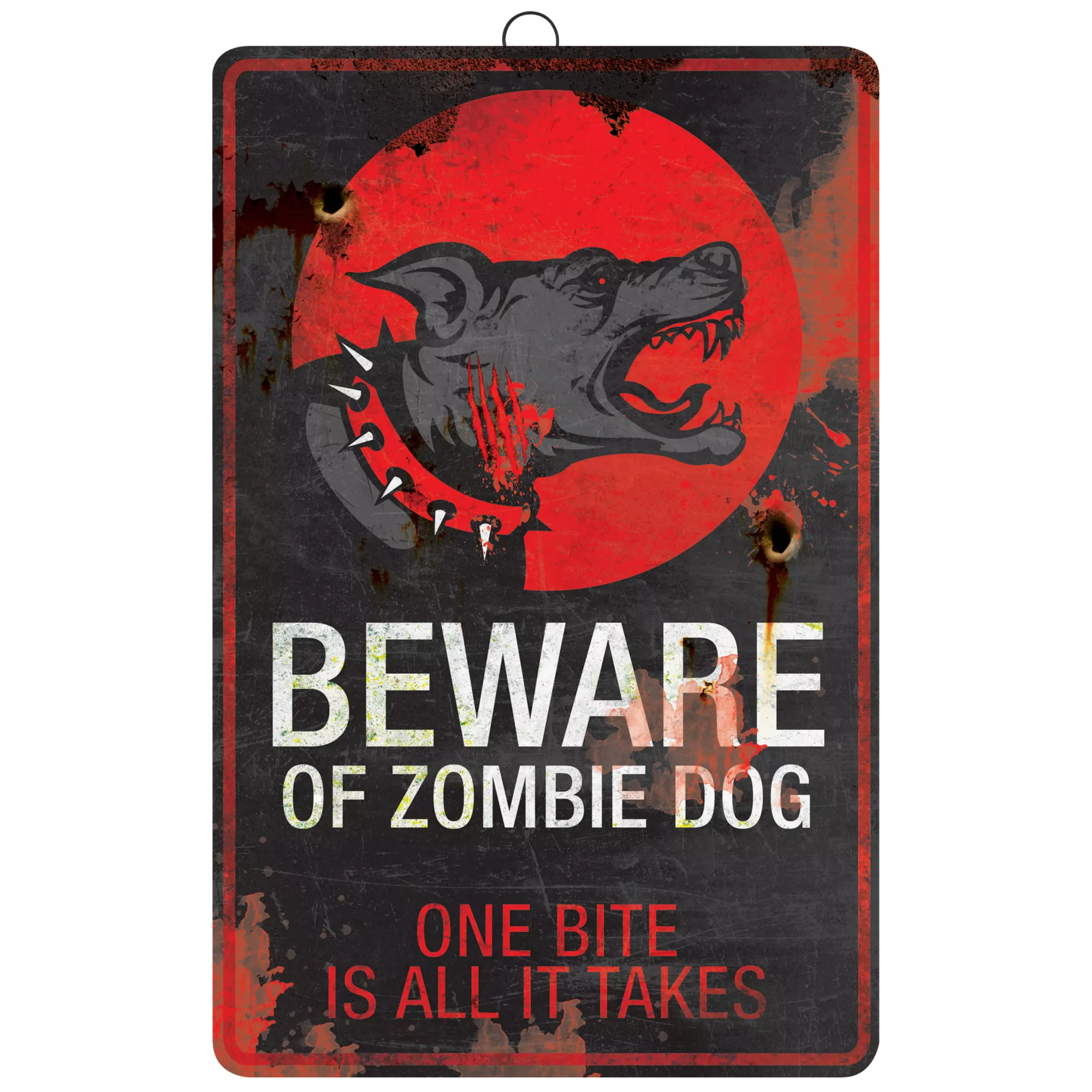 16 Inch Zombie Dog Metal Sign - Decorations at Spirit Halloween