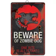 16 Inch Zombie Dog Metal Sign - Decorations at Spirit Halloween