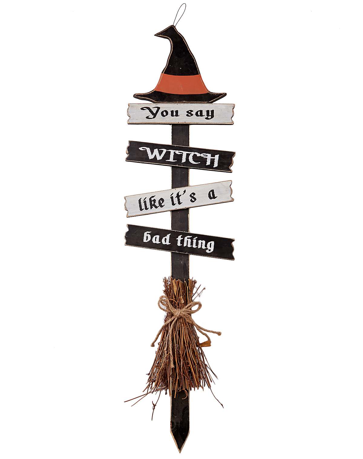You Say Witch Broom Sign Stake
