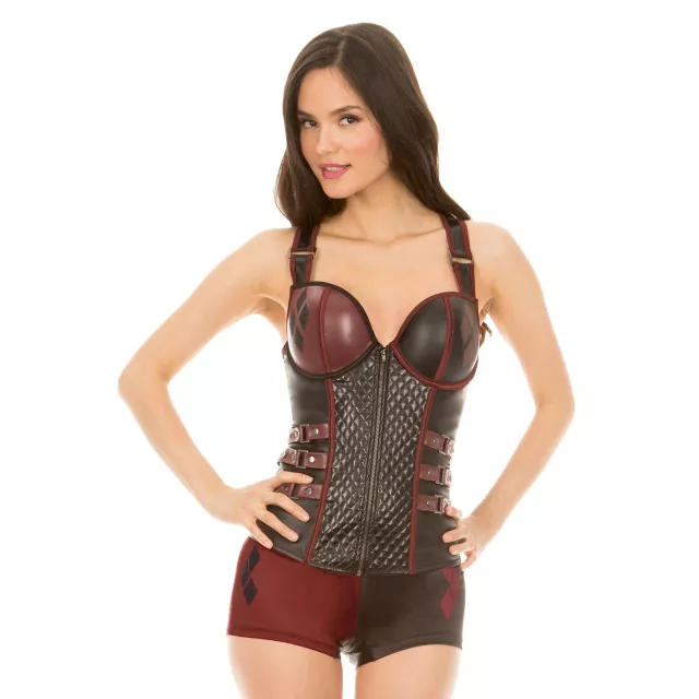 Adult Corset Harley Quinn Costume - DC Comics at Spencer's