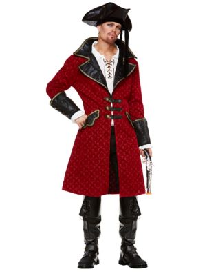 Men's Deluxe Pirate Jacket With Pockets Costumemens Red 