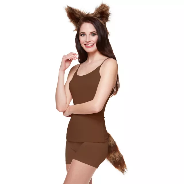 Faux Fur Brown Raccoon Kit at Spencer's