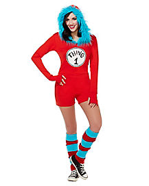 Details about  / Dr Seuss Union Suit Thing 1 Thing 2 PJs Pajama Costume Cosplay Mens Womens M