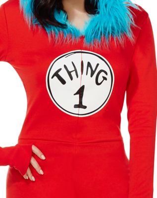 Adult Thing 1 and Thing 2 Romper Costume - Dr. Seuss