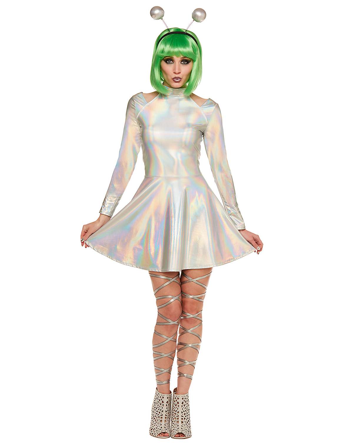SAPOY Womens Cute Alien A-line Sleeveless Dress.