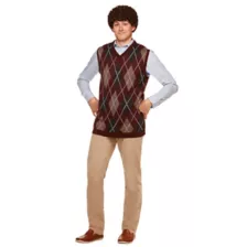 Dale Sweater Vest and Wig Step Brothers Spirithalloween