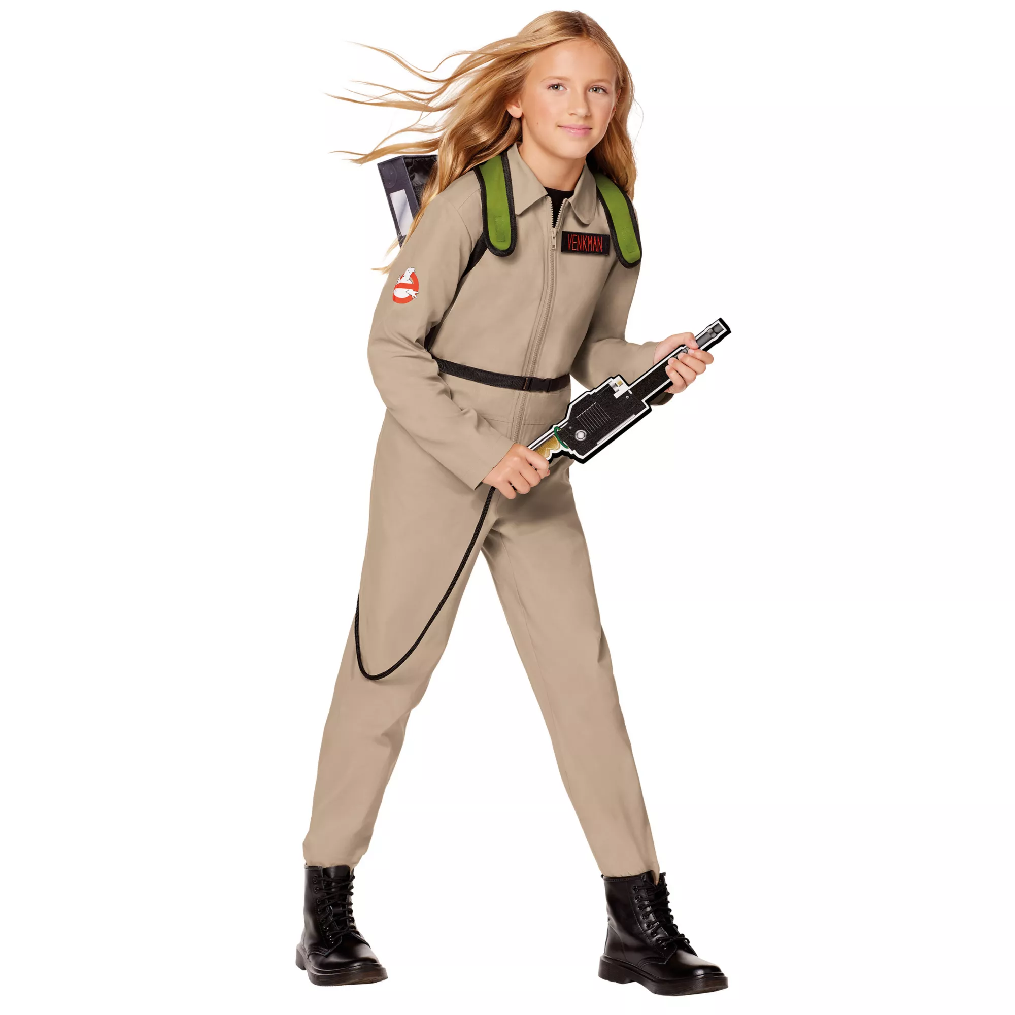 Kids Ghostbusters Girls One Piece Costume with Proton Pack - Ghostbusters Classic at Spirit Halloween