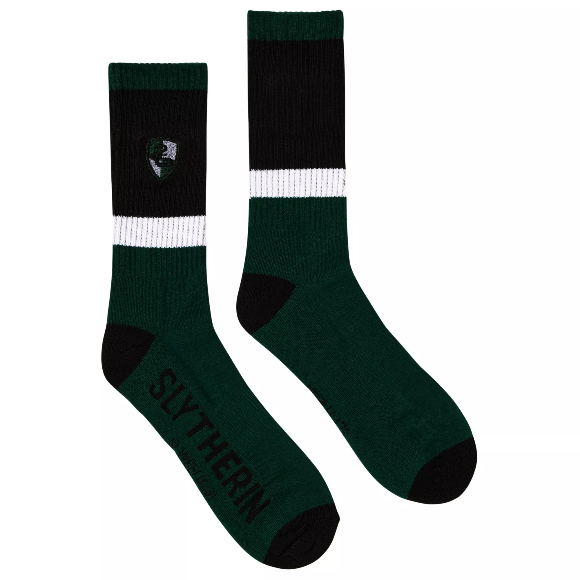 Slytherin Embroidered Crew Socks - Harry Potter at Spirit Halloween