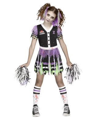 Cheerleader Costume Girls Cheerleading Uniform Halloween Cosplay Scary  Outfit Bloody Dress Accessories for Party