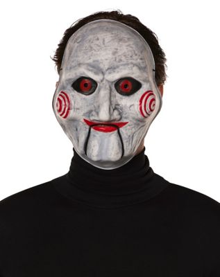 Halloween Cosplay Saw Puppet Horror Scary Face Mask White