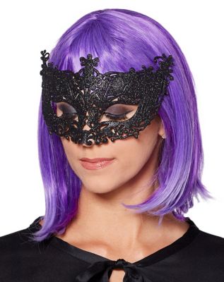 Intricate Black Glitter Eye Mask