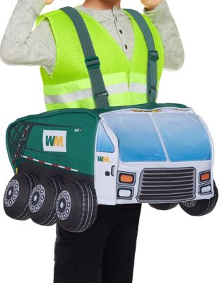 Spirit Halloween Abfallmanagement-Kostüm Set – Gelbe Weste & Grüner Hut Mit 'WM'-Aufdruck