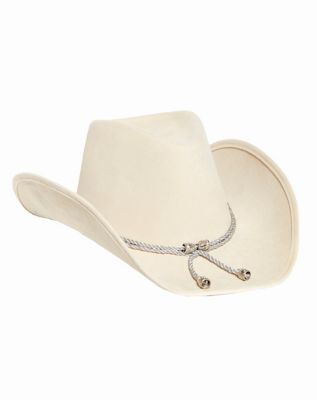 White Metallic Halloween Cowboy Hat