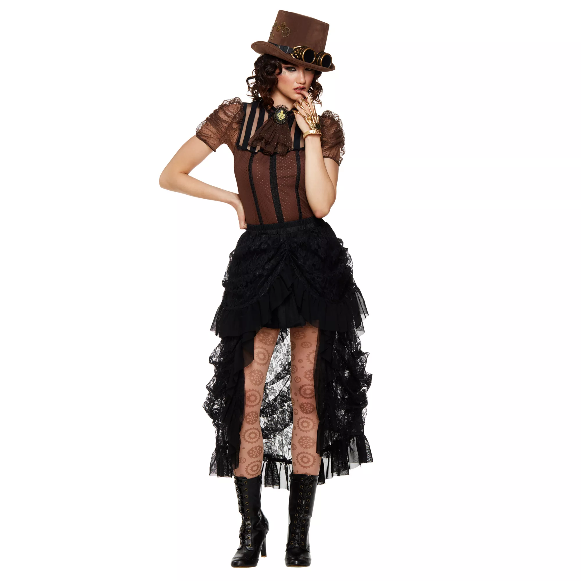 Black Lace Steampunk Skirt at Spirit Halloween