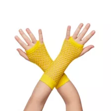 Yellow Fishnet Gloves at Spirit Halloween