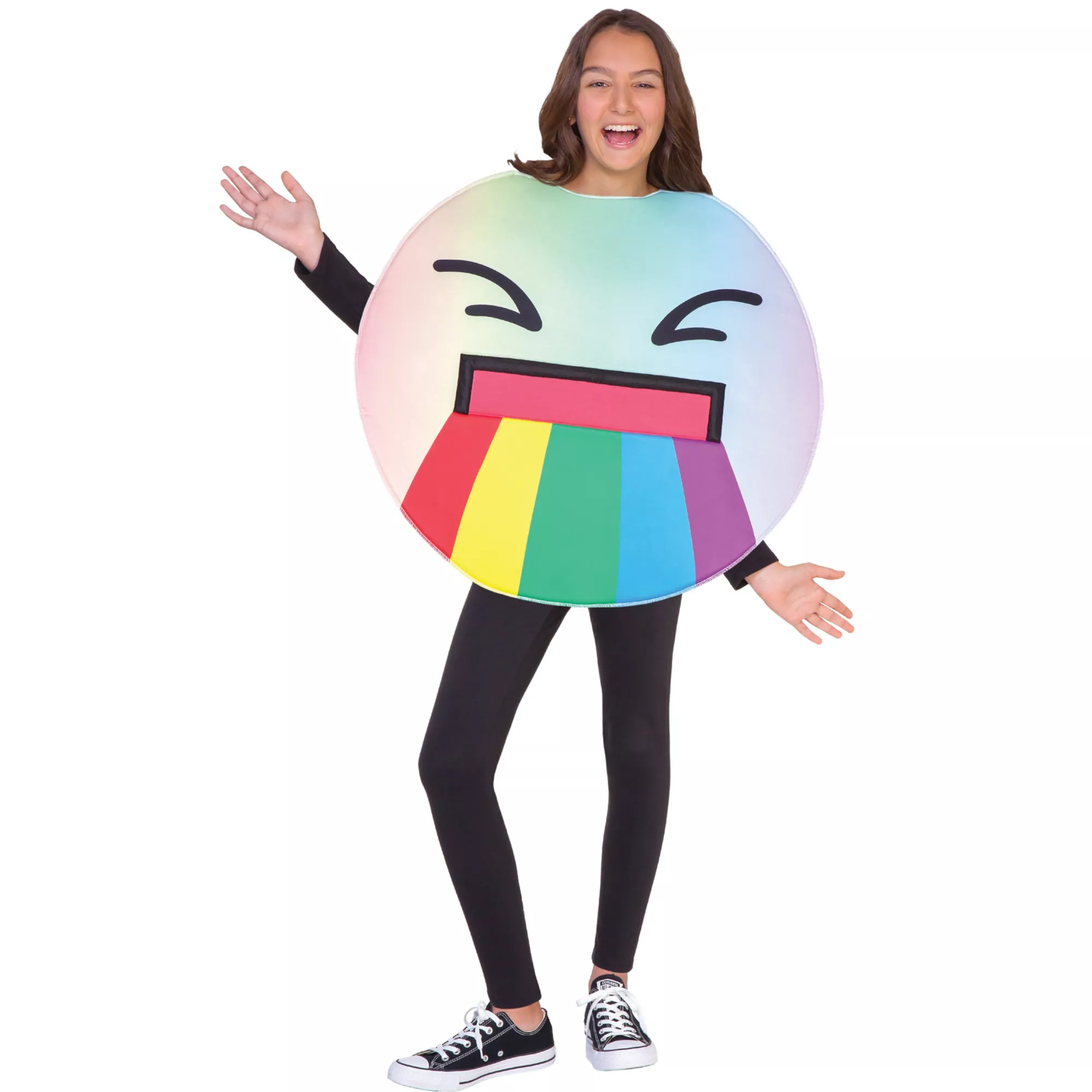 Kids Puking Rainbow Emoji Costume at Spirit Halloween